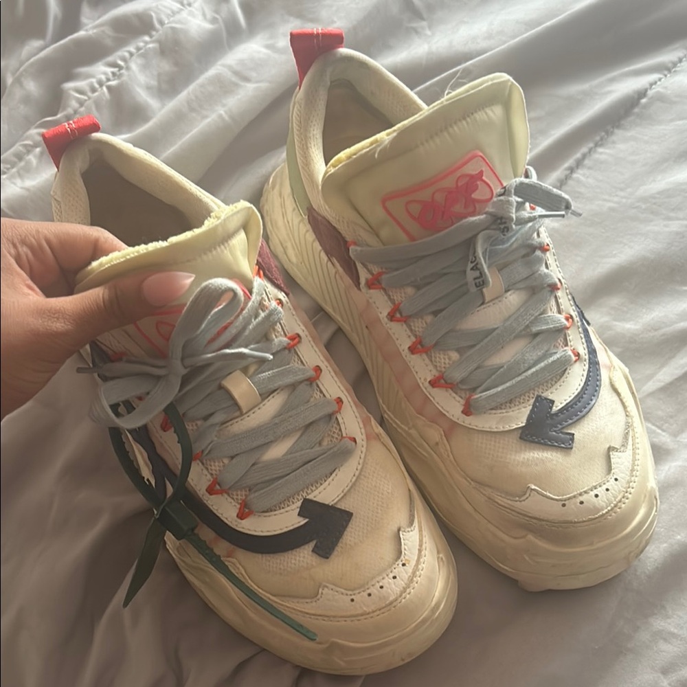 Kids Off-White Sneakers - Cream and Blue - Picture 2 of 4